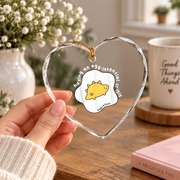 Egg Istential Crisis Funny Dinosaur Sloth Glass Ornament - Material: Heart Glass Ornament