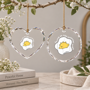 Egg Istential Crisis Funny Dinosaur Sloth Glass Ornament - Material: Heart Glass Ornament