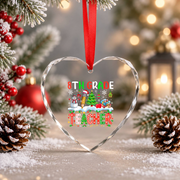 Eighth Grade Teacher Snowman Christmas Glass Ornament - Material: Heart Glass Ornament