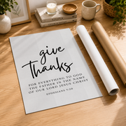Ephesians 5:20 Thanksgiving Bible Verse Wall Art, Christian Home Decor, Christian Wall Art, Bible Verse Poster Wall Art, Modern Wall Decor, 8x12 UNFRAMED - Format: Rolled Canvas