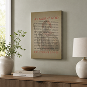 Ephesians 6:10-18 Armor Of God Christian Wall Art, Scripture Poster - Format: Stretched Canvas