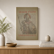 Ephesians 6:10-18 Armor Of God Christian Wall Art, Scripture Poster - Format: Stretched Canvas