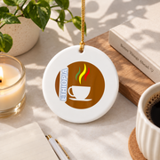 Ethiopian Coffee Culture Traditional Style Glass Ornament - Material: Circle Ceramic Ornament