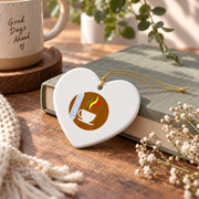 Ethiopian Coffee Culture Traditional Style Glass Ornament - Material: Heart Ceramic Ornament