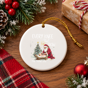 Every Knee Shall Bow Jesus Christmas Glass Ornament - Material: Circle Ceramic Ornament