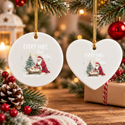 Every Knee Shall Bow Jesus Christmas Glass Ornament - Material: Heart Ceramic Ornament