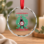 Everyday Beer Drinking Bar Theme Glass Ornament - Material: Circle Glass Ornament