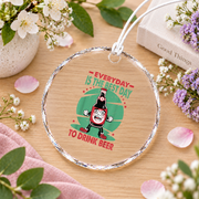 Everyday Beer Drinking Bar Theme Glass Ornament - Material: Circle Glass Ornament