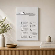 Exodus 20 Ten Commandments Christian Wall Art, Scripture Poster - Format: Stretched Canvas