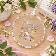 Fairycore Grunge Fairy Mushroom Aesthetic Glass Ornament - Material: Circle Glass Ornament