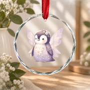 Fairycore Penguin Lover Cute Aesthetic Glass Ornament - Material: Circle Glass Ornament