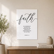 Faith Hope Love Christian Scripture Wall Art Set, Hebrews Jeremiah John - Format: Unframed Paper Poster