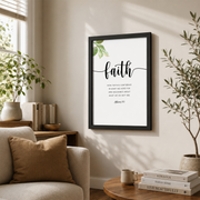 Faith Hope Love Christian Wall Art Set, Scripture Quote Triptych - Format: Black Framed Poster