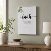 Faith Hope Love Christian Wall Art Set, Scripture Quote Triptych - Format: Stretched Canvas