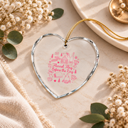 Fall Bachelorette Camping Adventure Ceramic Ornament - Material: Heart Glass Ornament