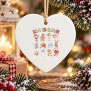 First Grade Teacher Christmas Glass Ornament - Material: Heart Ceramic Ornament