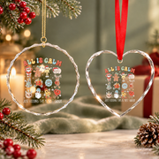 First Grade Teacher Christmas Glass Ornament - Material: Heart Glass Ornament