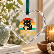 First Of All I'm A Delight Sarcastic Coffee Lover Glass Ornament - Material: Heart Glass Ornament