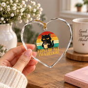 First Of All I'm A Delight Sarcastic Coffee Lover Glass Ornament - Material: Heart Glass Ornament