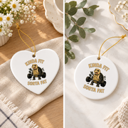 Fitness Turtle Gym Motivation Glass Ornament - Material: Heart Ceramic Ornament