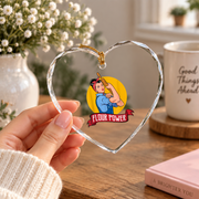 Flour Power Funny Baker Gift Pastry Lover Kitchen Decoration Glass Ornament - Material: Heart Glass Ornament