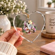 Fluffy Kittens Garden Animal Lover Glass Ornament - Material: Heart Glass Ornament