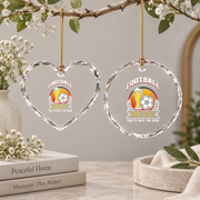 Football And Beer Game Day Gift Glass Ornament - Material: Heart Glass Ornament