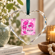 Football Coquette Bow Sports Girl Gift Decoration Glass Ornament - Material: Heart Glass Ornament