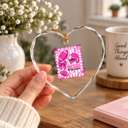 Football Coquette Bow Sports Girl Gift Decoration Glass Ornament - Material: Heart Glass Ornament