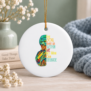 Frederick Douglass Black History Quote Glass Ornament - Material: Circle Ceramic Ornament
