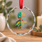 Frederick Douglass Black History Quote Glass Ornament - Material: Circle Glass Ornament
