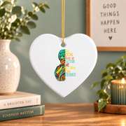 Frederick Douglass Black History Quote Glass Ornament - Material: Heart Ceramic Ornament