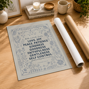 Fruit Of The Spirit Art, Love Joy Peace Scripture, Galatians 5:22 Artwork, Bible Verse, Christian Art, Scandinavian Folk Home Decor #2798, Unframed Poster Size 8x12 - Format: Rolled Canvas