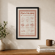 Fruit Of The Spirit Bible Verse Wall Art, Galatians 5:22-23 Christian Retro Religious Scripture Quote Nursery Artwork Poster Print Wall Art, Modern Wall Decor, 12x18 UNFRAMED - Format: Black Framed Poster