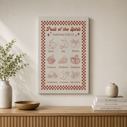 Fruit Of The Spirit Bible Verse Wall Art, Galatians 5:22-23 Christian Retro Religious Scripture Quote Nursery Artwork Poster Print Wall Art, Modern Wall Decor, 12x18 UNFRAMED - Format: Stretched Canvas