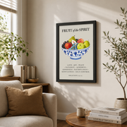 Fruit Of The Spirit, Christian Wall Art, Chinoiserie Wall Art, Bible Verse Poster Gift, Art, Trendy Apartment Kitchen Decor Wall Art, Modern Wall Decor, 16x24 UNFRAMED - Format: Black Framed Poster