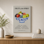 Fruit Of The Spirit, Christian Wall Art, Chinoiserie Wall Art, Bible Verse Poster Gift, Art, Trendy Apartment Kitchen Decor Wall Art, Modern Wall Decor, 16x24 UNFRAMED - Format: Stretched Canvas