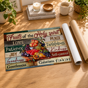 Fruit Of The Spirit Christian Wall Art, Inspirational Fruit Painting Poster - Format: Rolled Canvas
