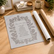 Fruit Of The Spirit Christian Wall Art, Neutral Brown Scripture Poster - Format: Rolled Canvas