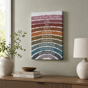 Fruit Of The Spirit Kids Boho Rainbow Bible Verse Wall Art, Galatians 5:22-23 Nursery Church Sunday School Homeschool Room Poster Wall Art, Modern Wall Decor, 8x12 UNFRAMED - Format: Stretched Canvas
