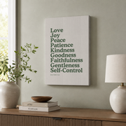 Fruit Of The Spirit Wall Art Galatians 5:22-23 Sage Green Christian Bible Verse Poster Living Room Bedroom Decor - Format: Stretched Canvas