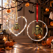 Funny 67 Skeleton Ornament with Unique Number Design Glass Ornament - Material: Circle Glass Ornament