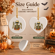 Funny 67 Skeleton Ornament with Unique Number Design Glass Ornament - Material: Heart Ceramic Ornament