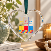 Funny Autism Chemistry Periodic Table Ornament Glass Ornament - Material: Heart Glass Ornament