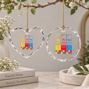 Funny Autism Chemistry Periodic Table Ornament Glass Ornament - Material: Heart Glass Ornament