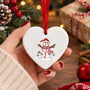 Funny Baseball Santa Gift Glass Ornament - Material: Heart Ceramic Ornament