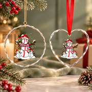 Funny Baseball Santa Gift Glass Ornament - Material: Heart Glass Ornament