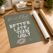 Funny Bathroom Wall Art Pink Green Typography Poster Retro Y2K Aesthetic Feminine Room Decor - Format: Rolled Canvas
