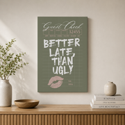 Funny Bathroom Wall Art Pink Green Typography Poster Retro Y2K Aesthetic Feminine Room Decor - Format: Stretched Canvas