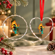 Funny Burning Snowman Christmas Glass Ornament - Material: Heart Glass Ornament
